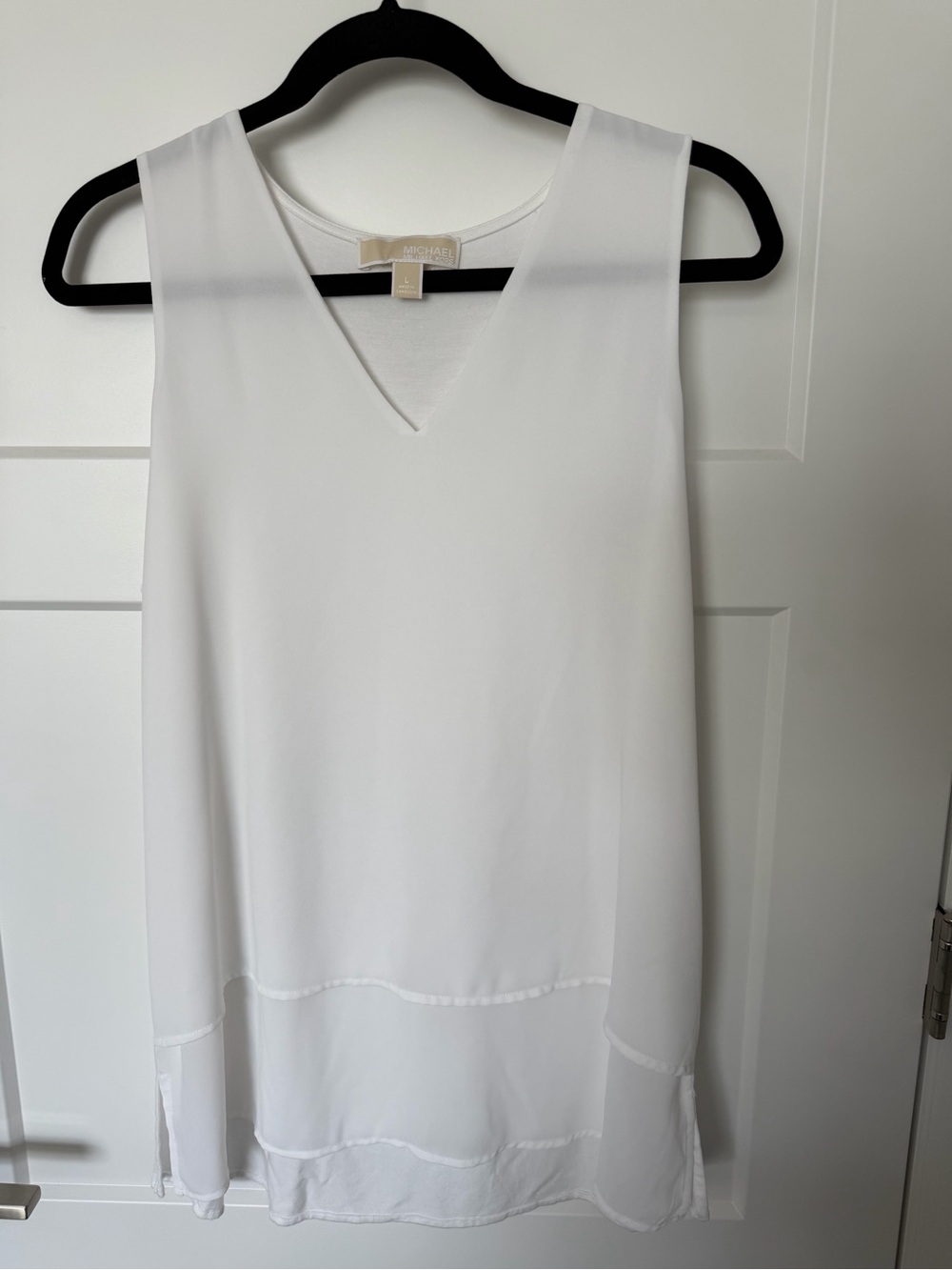 Michael Kors White V-Neck Sleeveless Camisole Top